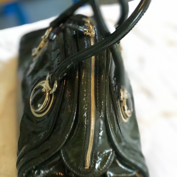 Elie Tahari Green Patent Large Satchel Bag - Picture 5 of 8